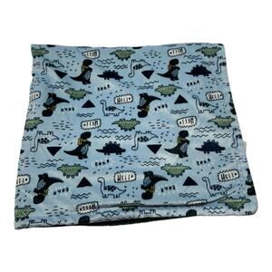 Chick Pea Plush Blue Dinosaur “Hello” “Roar” Baby Blanket Sherpa Minky